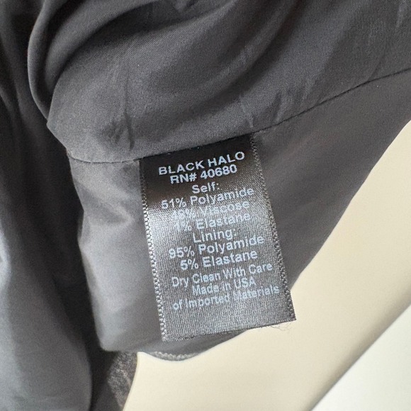 Black Halo Dress Jackie O Tweed Sheath Dress 3/4 Sleeve Belted Dress Gray Size 0 - Picture 8 of 8